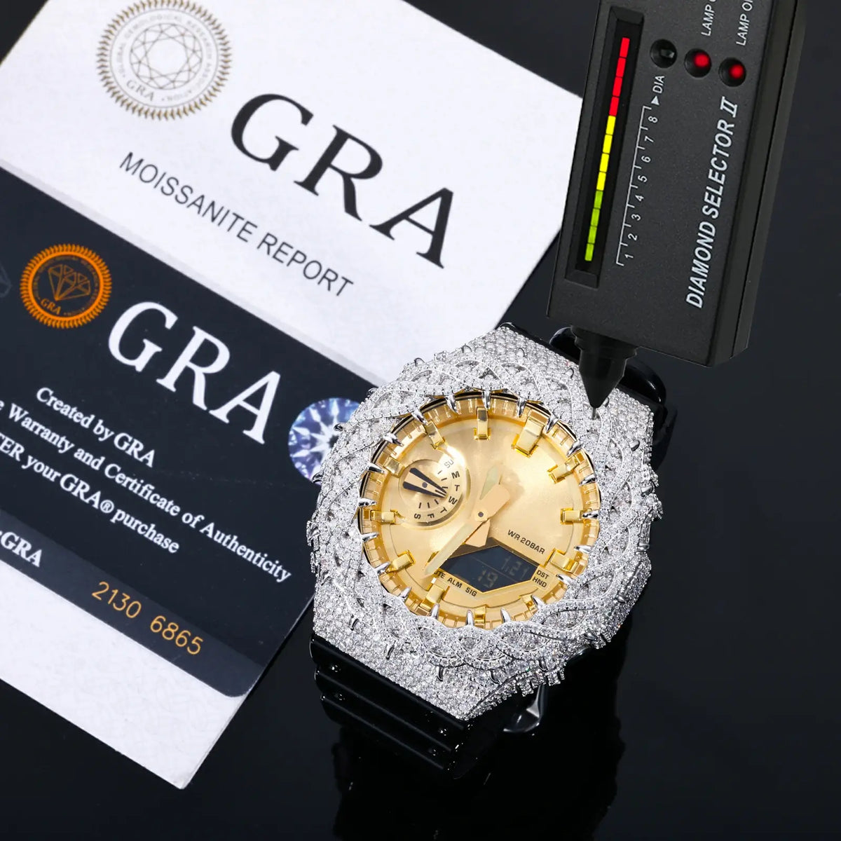 Iced Out Moissanite Thorns Bust Down Bezel for GA2100
