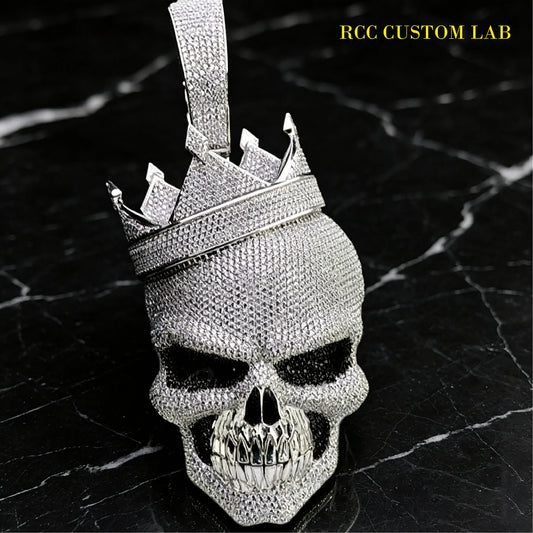 Iced Out 3D King Skull Pendant【R131】