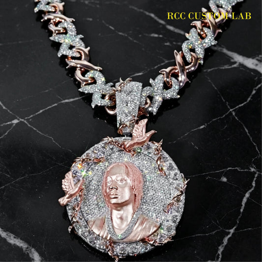 Iced Out Custom 3D Portrait Pendant【R132】