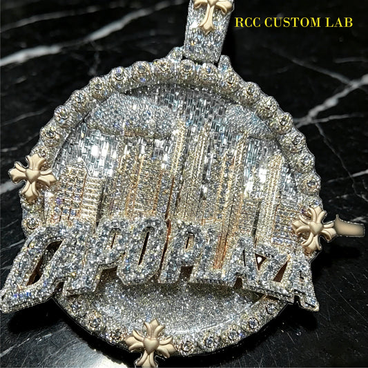 Iced Out Custom "CAPOPLAZA" Cityscape Pendant【R134】