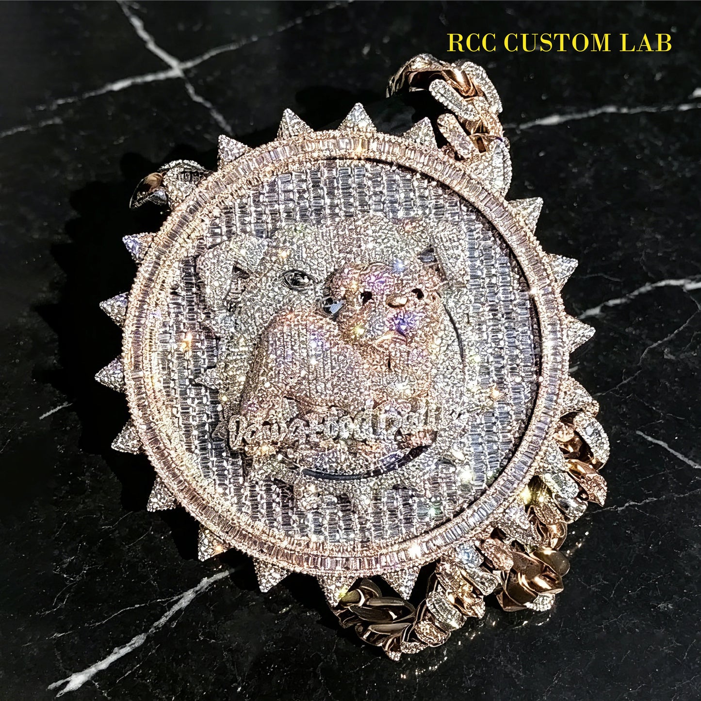 Iced Out 3D Bulldog Pendant【R135】