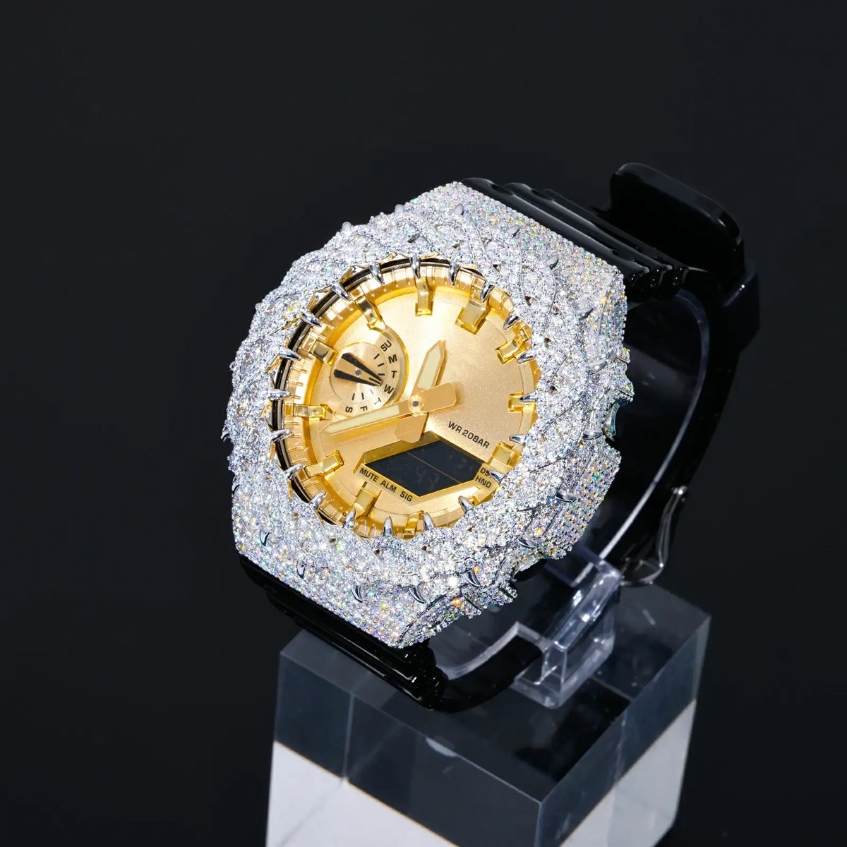 Iced Out Moissanite Thorns Bust Down Bezel for GA2100
