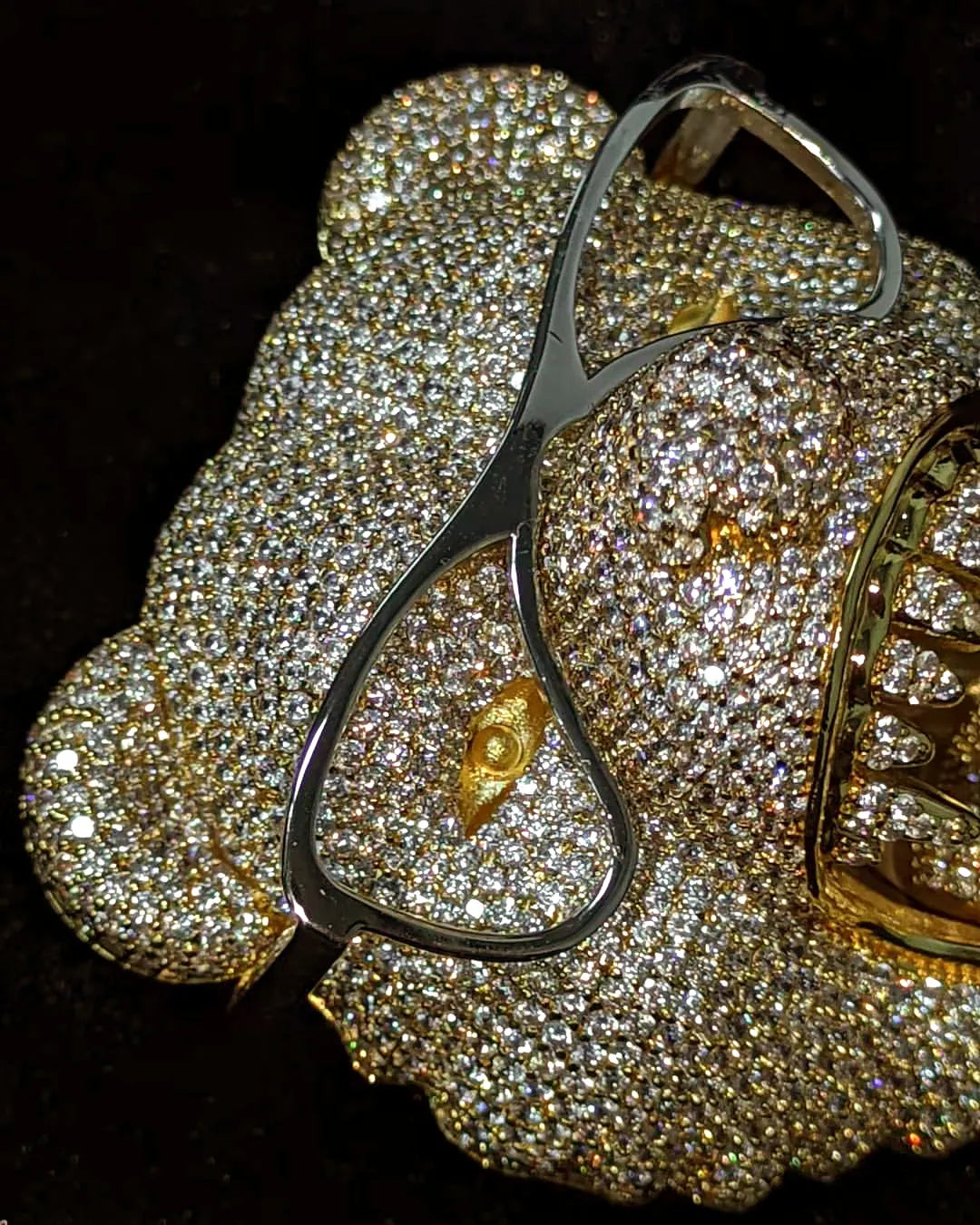 Iced Out Bear Head Statement Pendant【A221】