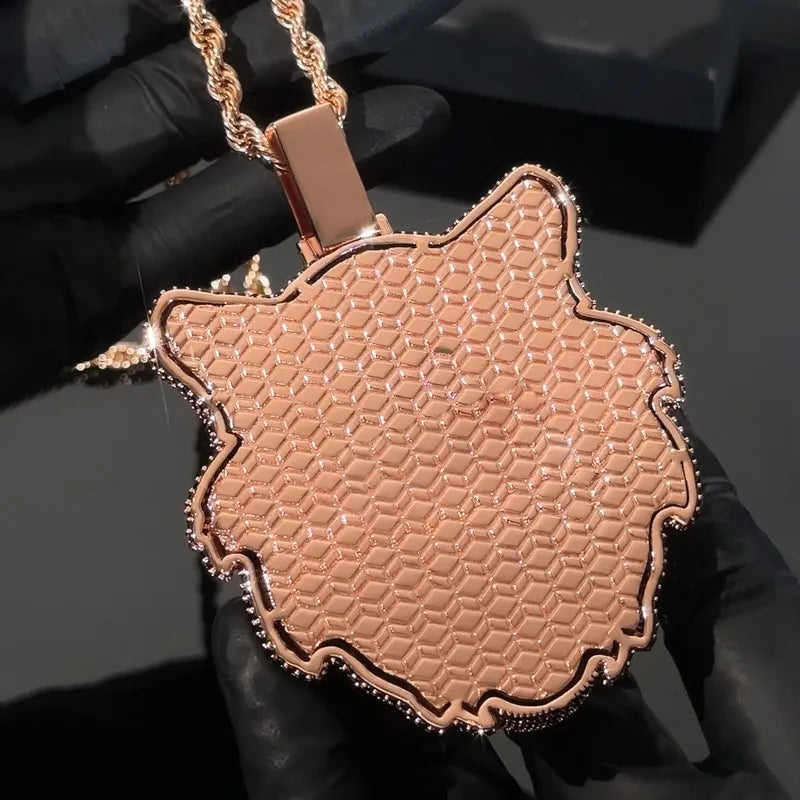 Iced-out Tiger Pendant with Yellow and Black Diamonds【A239】