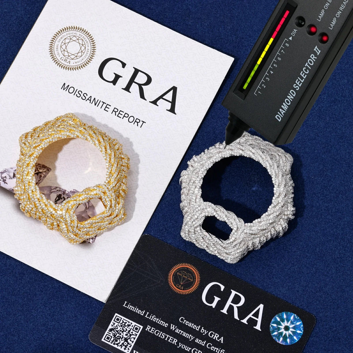 S925 Moissanite Rope Watch Case for DW6900 SERIES