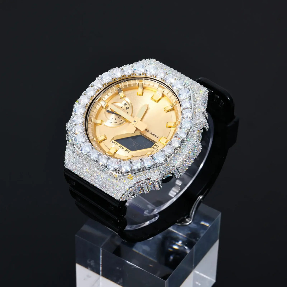 Iced Out Moissanite Bust Down Classic Bezel for GA2100