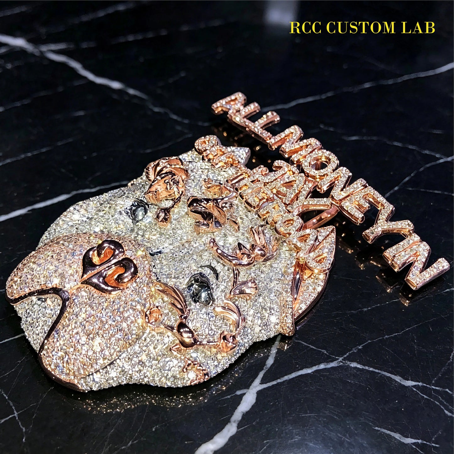 Iced Out Custom "ALL MONEY IN" Bulldog Pendant【R145】