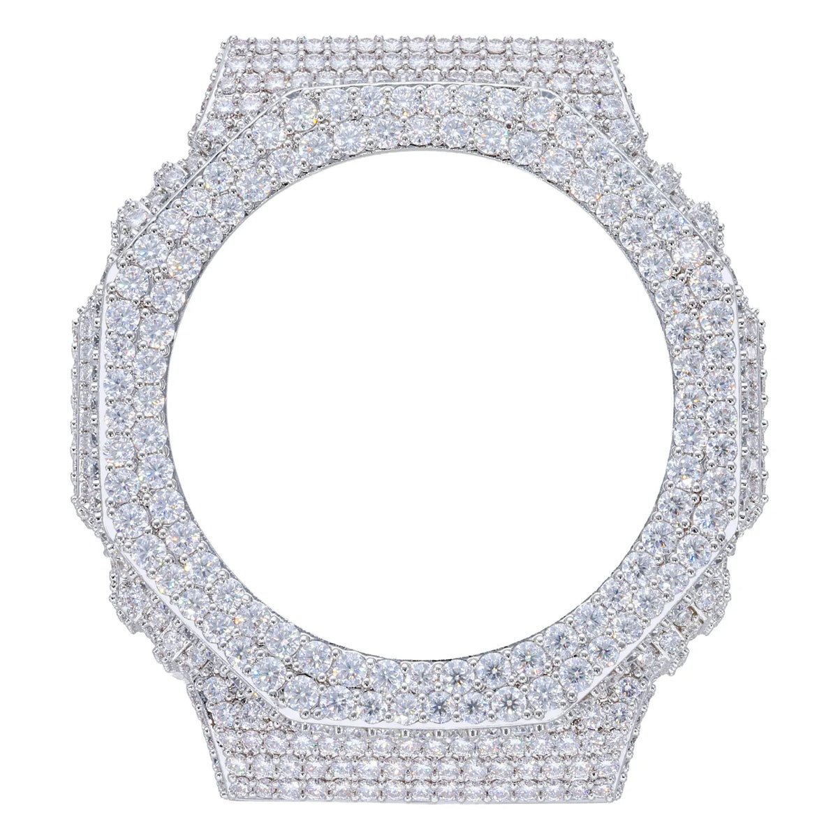 Iced Out 2 Rows Moissanite Bust Down Bezel for GA2100