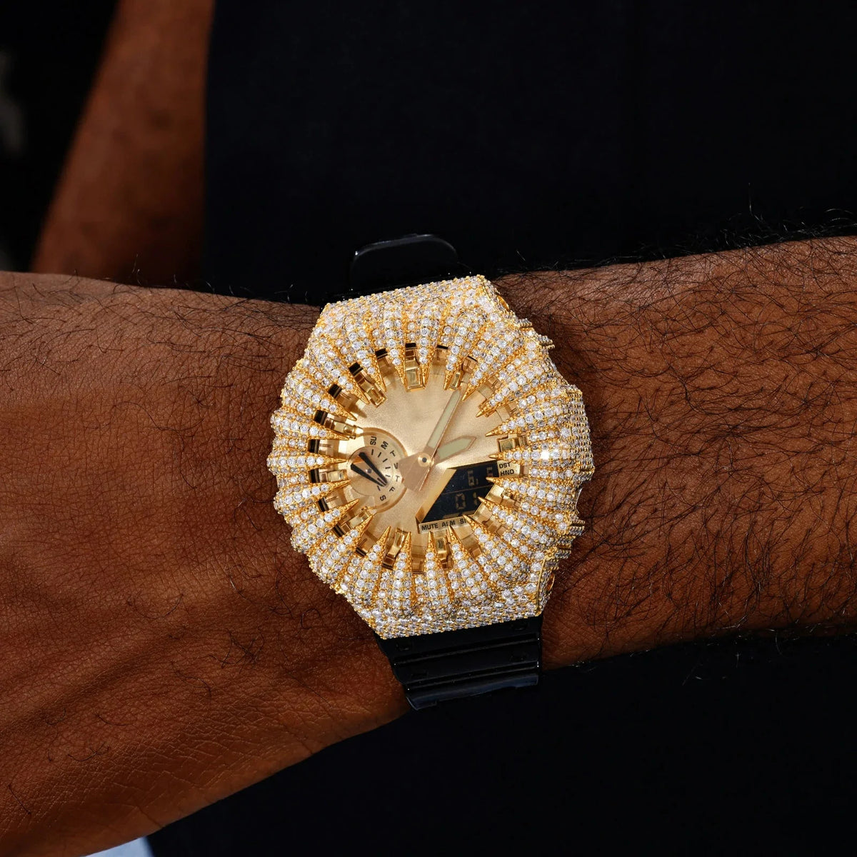 Iced Out Moissanite Bear Claw Bust Down Bezel for GA2100 Series