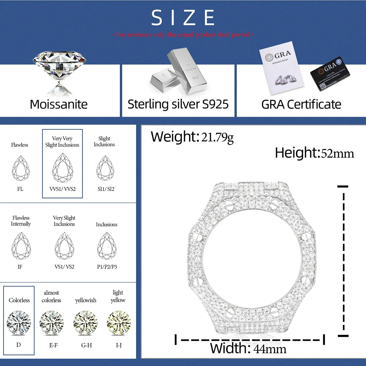 Iced Out Moissanite Bust Down Bezel for GA2100