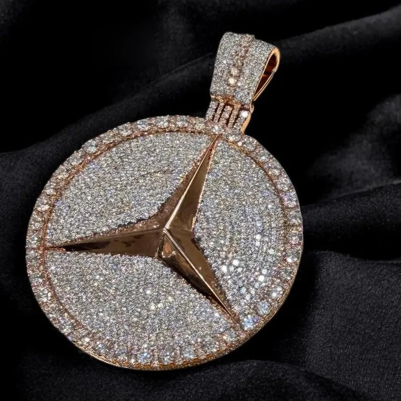 Iced Out Luxury Three-Point Star Moissanite Hip Hop Pendant【R224】
