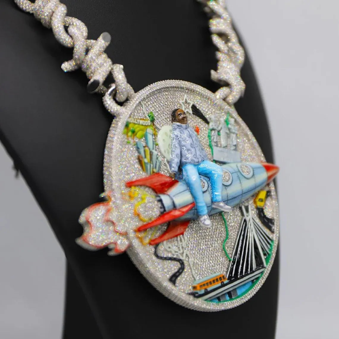 Iced Out Rocket Rider Pendant【A222】