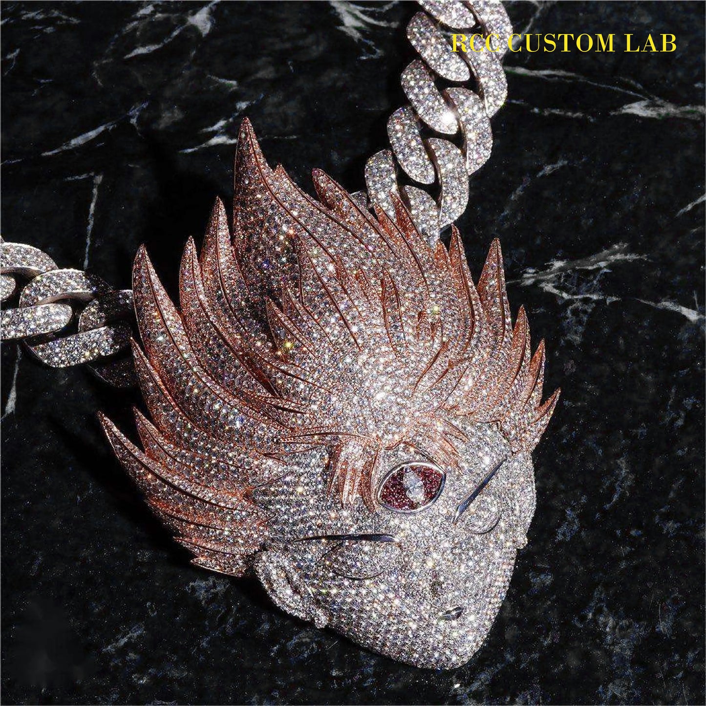 Iced Out 3D Anime Warrior Pendant【R150】
