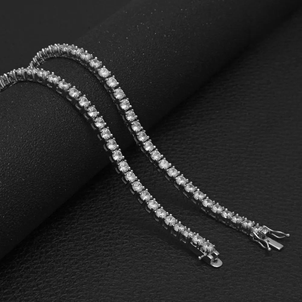 Classic 5mm Iced Out Tennis Chain Gold And Silver【A145】