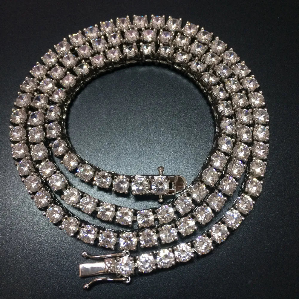 Classic 5mm Iced Out Tennis Chain Gold And Silver【A145】