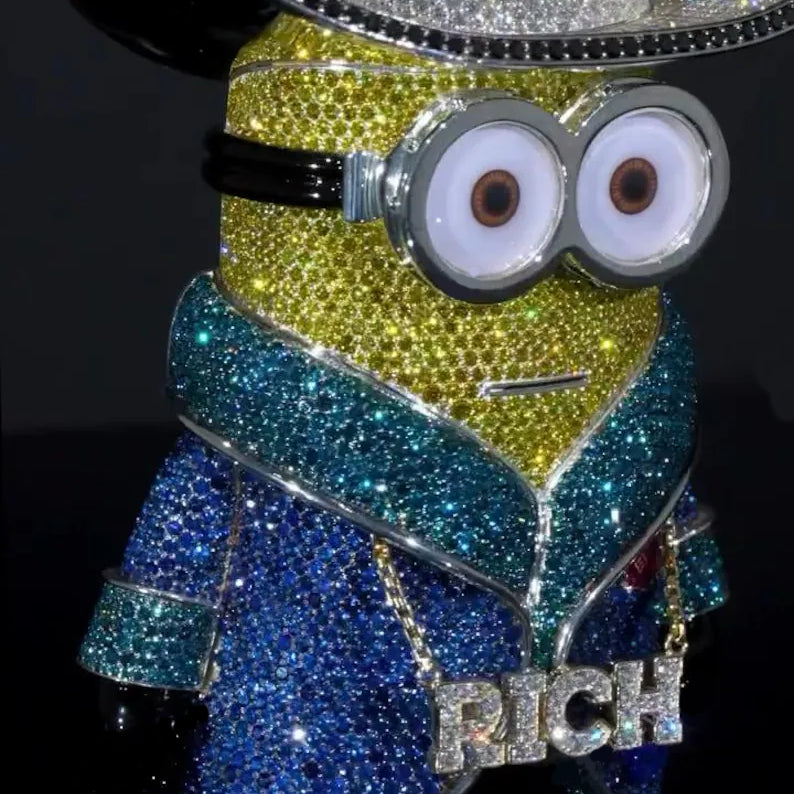 Iced Out Custom Minion Rich Figure Moissanite Hip Hop Pendant【R234】