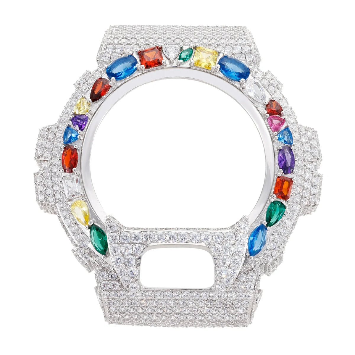 Watch Bezel & Watch Case for DW6900 - Multi Color Gemstone Moissanite S925