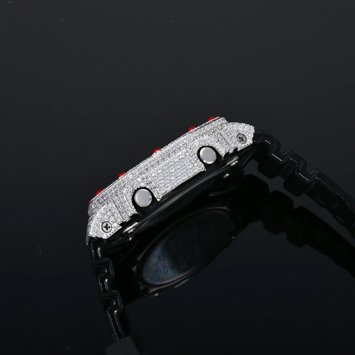 Iced Out Moissanite Red Heart Bust Down Bezel for GA2100