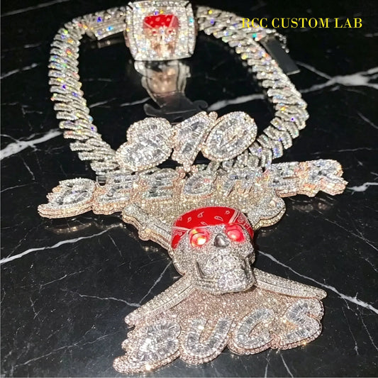 Iced Pirate Skull Pendant【R160】