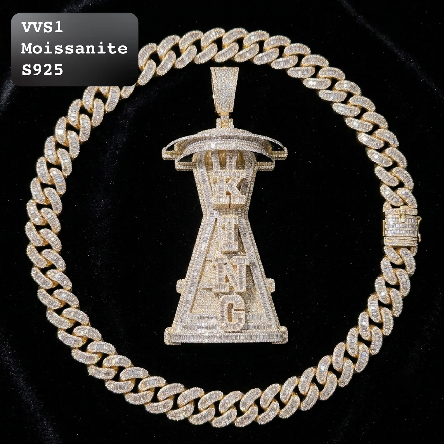 Iced Out CN Tower TMG Lettering Hip Hop Pendant【A260】