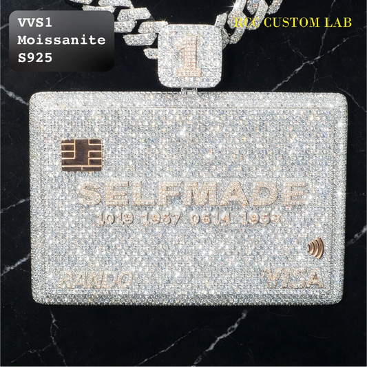 Iced Moissanite Selfmade Credit Card Pendant【R162】