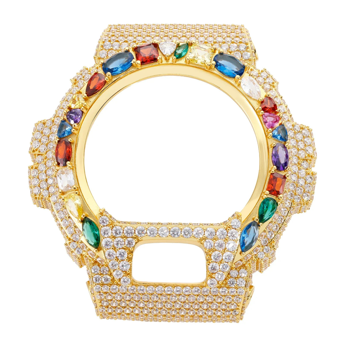 Watch Bezel & Watch Case for DW6900 - Multi Color Gemstone Moissanite S925