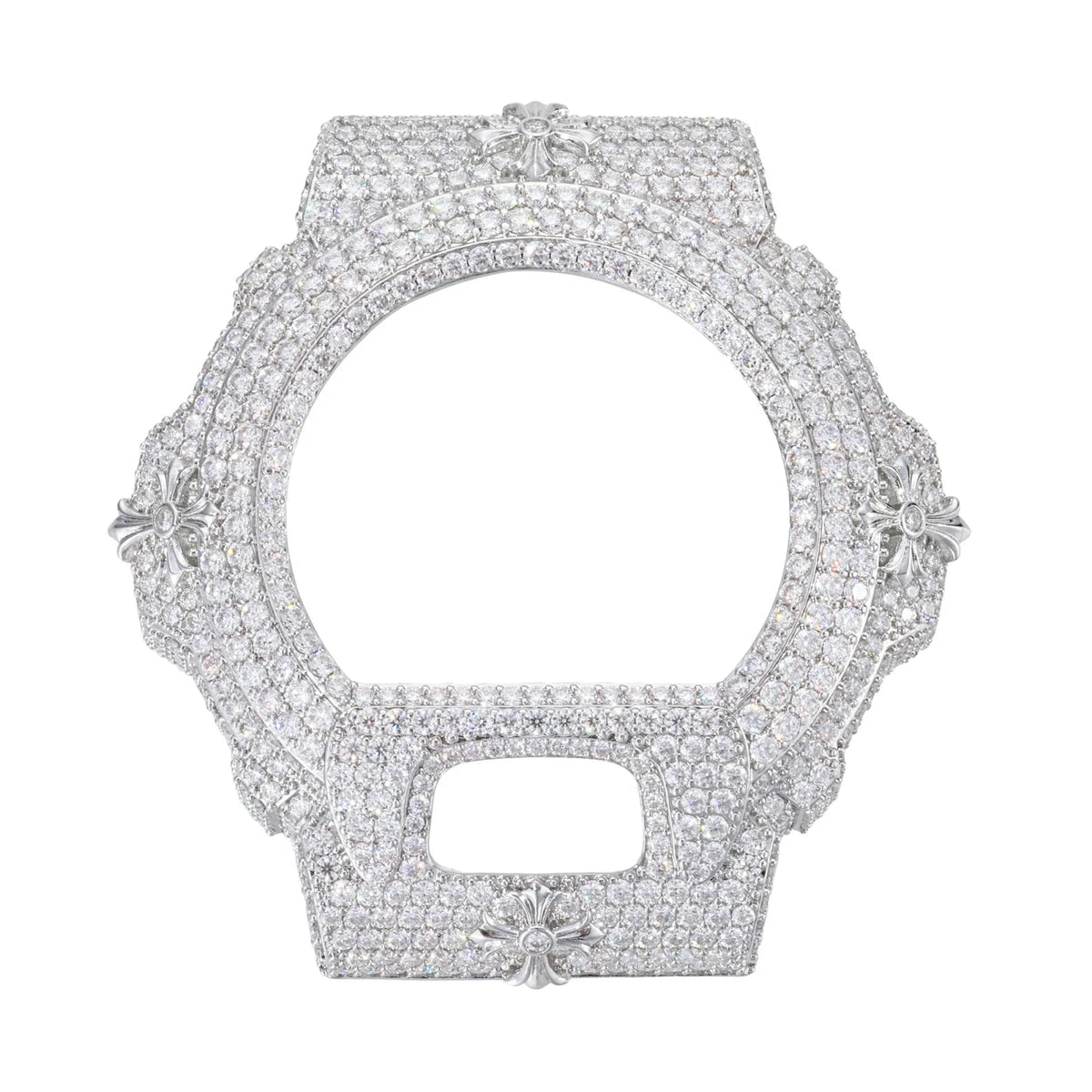 Watch Bezel & Watch Case for DW6900 - Chrome Cross Moissanite S925