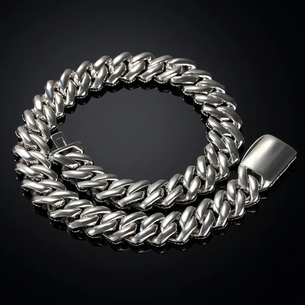 20mm Iced Out Prong Spiked Cuban Chain Gold Silver Rose【A129】