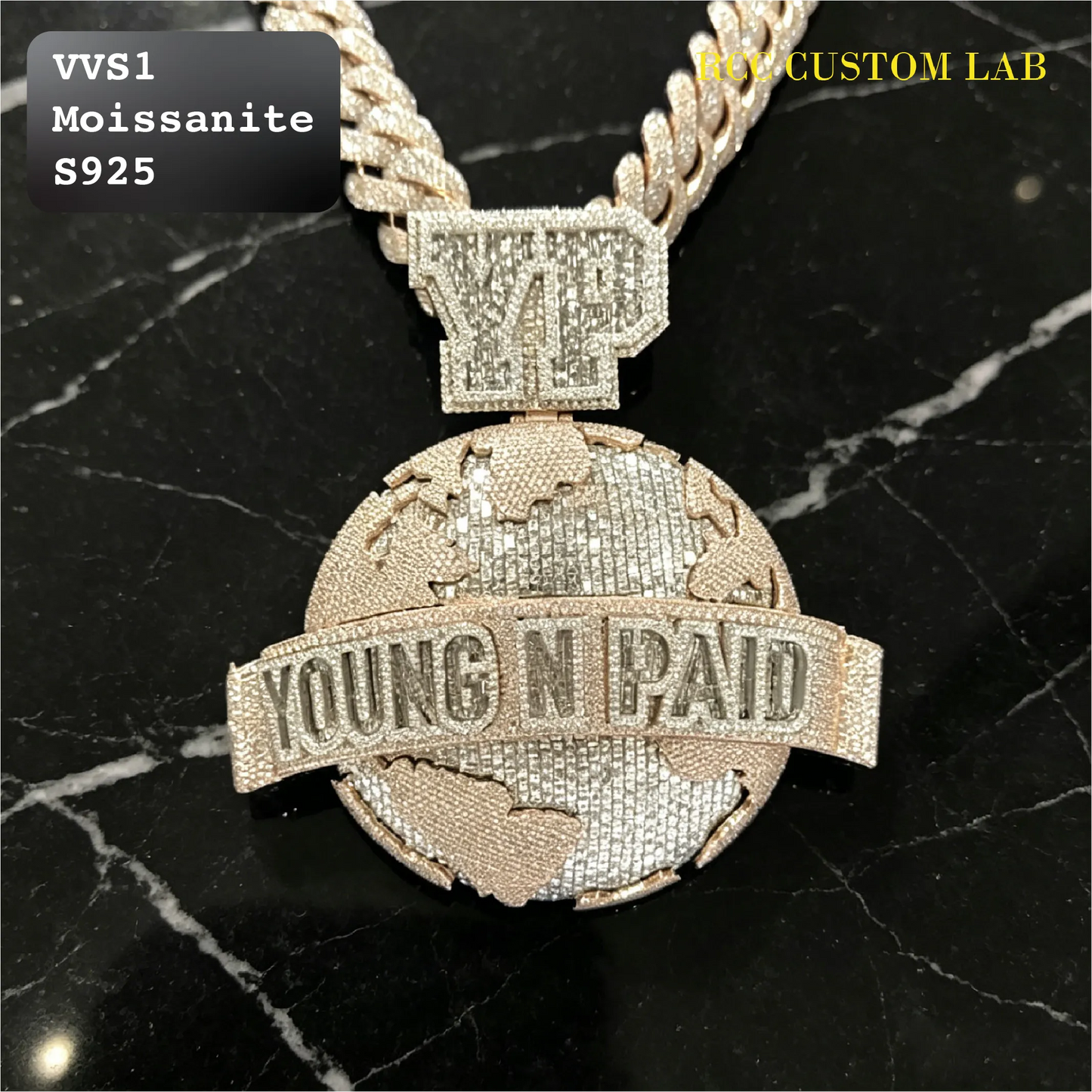 Iced Moissanite Young N Paid Pendant【R173】