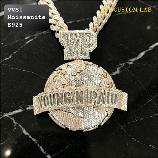 Iced Moissanite Young N Paid Pendant【R173】