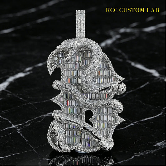 Iced Baguette Gothic Pendant【R179】