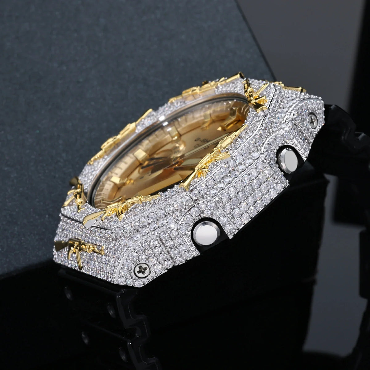 Iced Out Moissanite AK-47 Bust Down Bezel for GA2100 Series