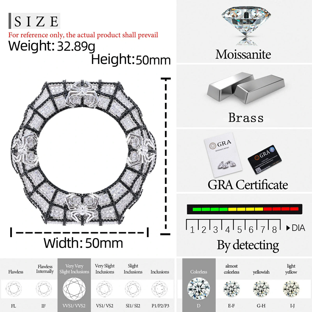 Moissanite Spider Watch Bezel for GA2100 GA2110 GAB2100
