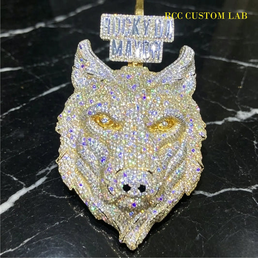 Iced Rocky Da Mayor Wolf Pendant【R182】