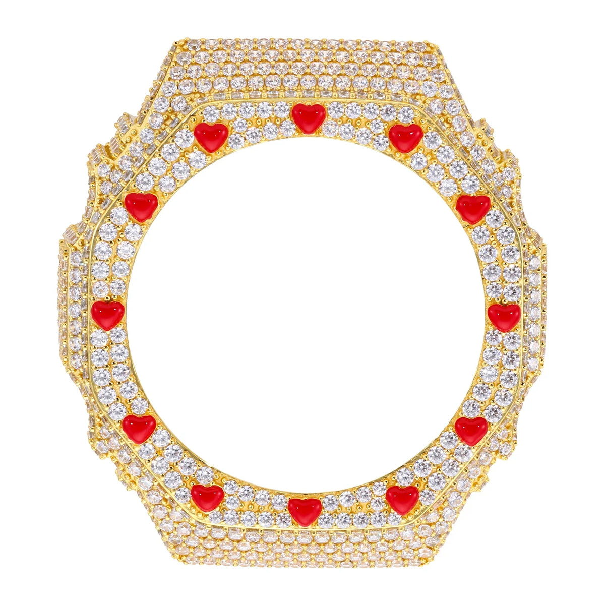 Iced Out Moissanite Red Heart Bust Down Bezel for GA2100