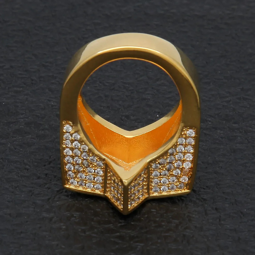 Luxury Iced Out 3D Star Pinky Ring Tri-Color【A409】