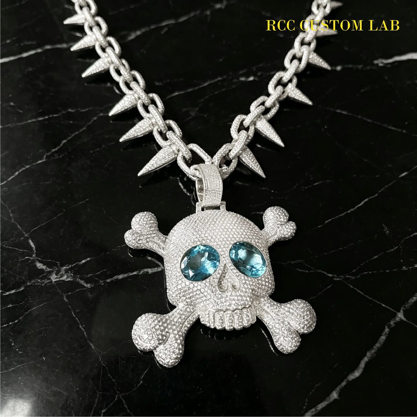 Iced Skull & Crossbones Pendant【R192】