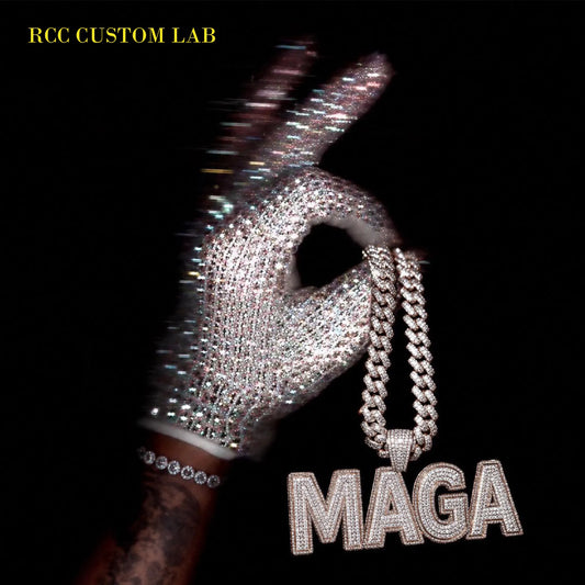 Ultimate Iced Out MAGA Pendant & Diamond Glove Set【R194】