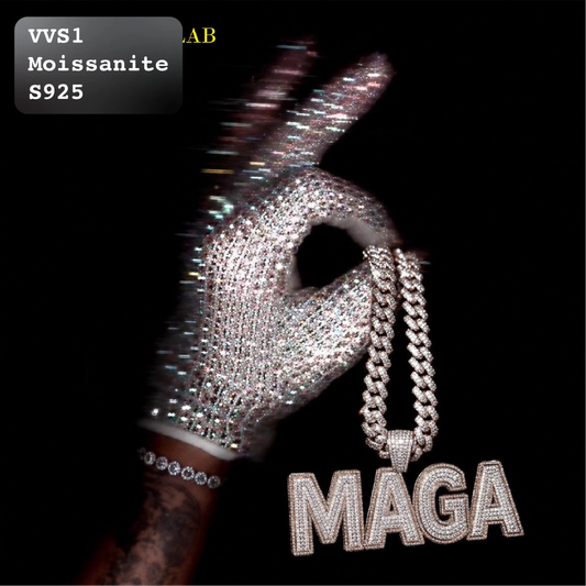Ultimate Iced Out MAGA Pendant & Diamond Glove Set【R194】