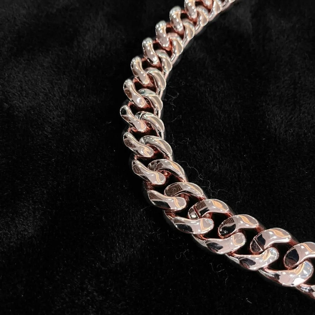 Massive 19mm Rose Gold Iced Out Cuban Link Chain (21")【A103】