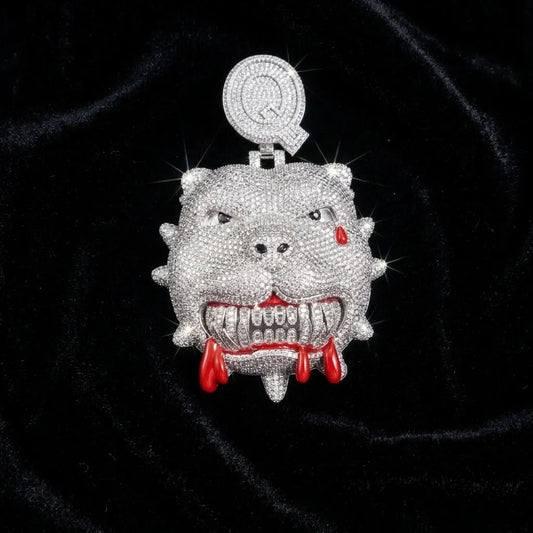 Iced Out Pitbull Blood Drip Pendant【A201】