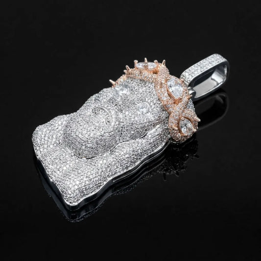 Two-Tone Iced Out Jesus Pendant【A242】