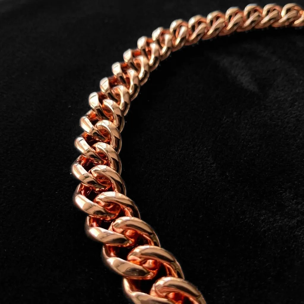 22mm Rose Gold VVS Moissanite Miani Cuban Chain 24"【A116】