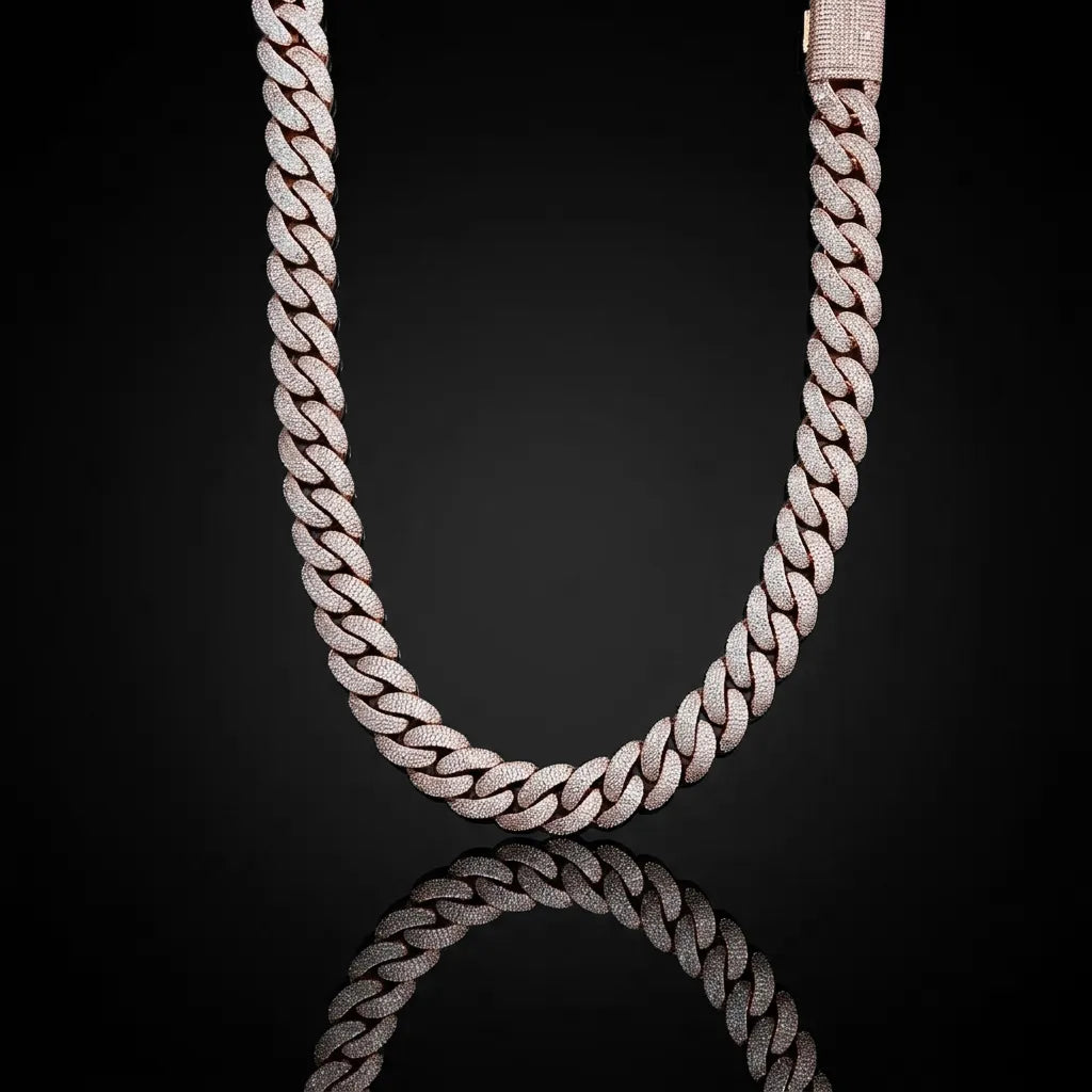Massive 19mm Rose Gold Iced Out Cuban Link Chain (21")【A103】