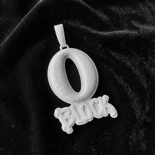 Iced Out "O BLOCK" Pendant【A227】
