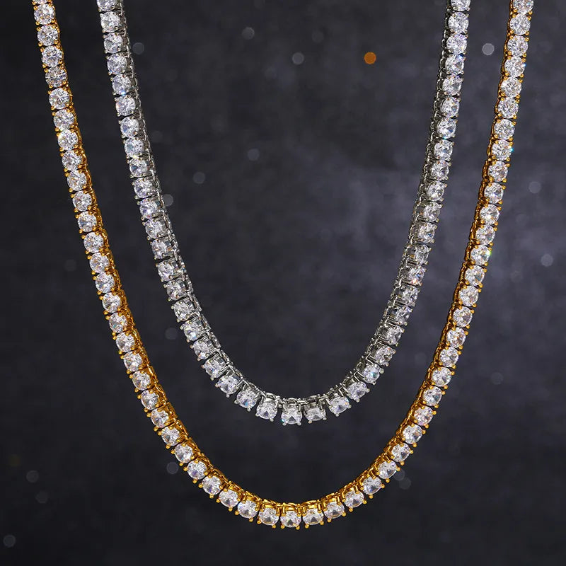 Luxury Moissanite Tennis Chain 8mm 10mm Gold And Silver (24'')【A150】
