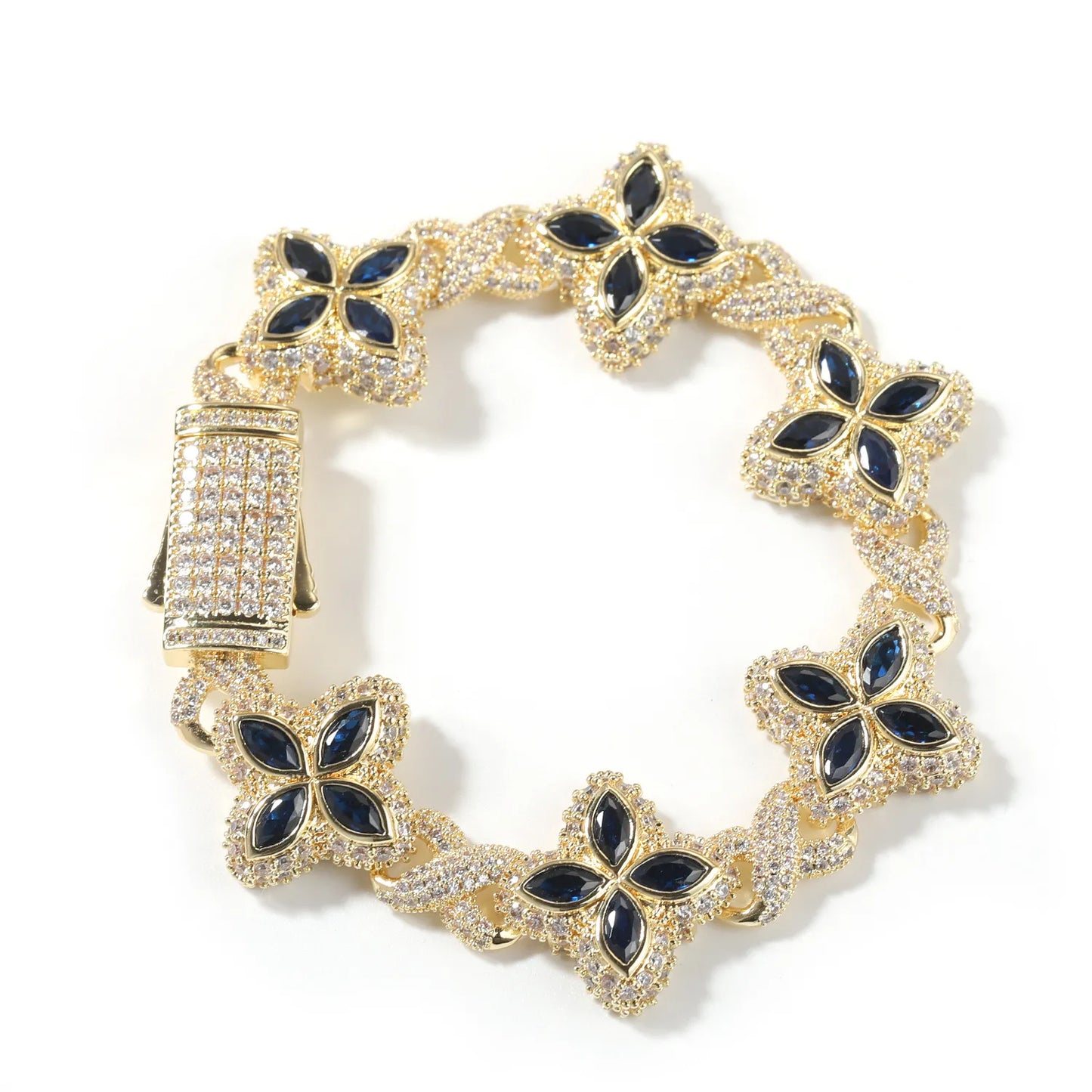 Four Leaf Clover Clarity Saphhire Gemstone Clover Set【R197】