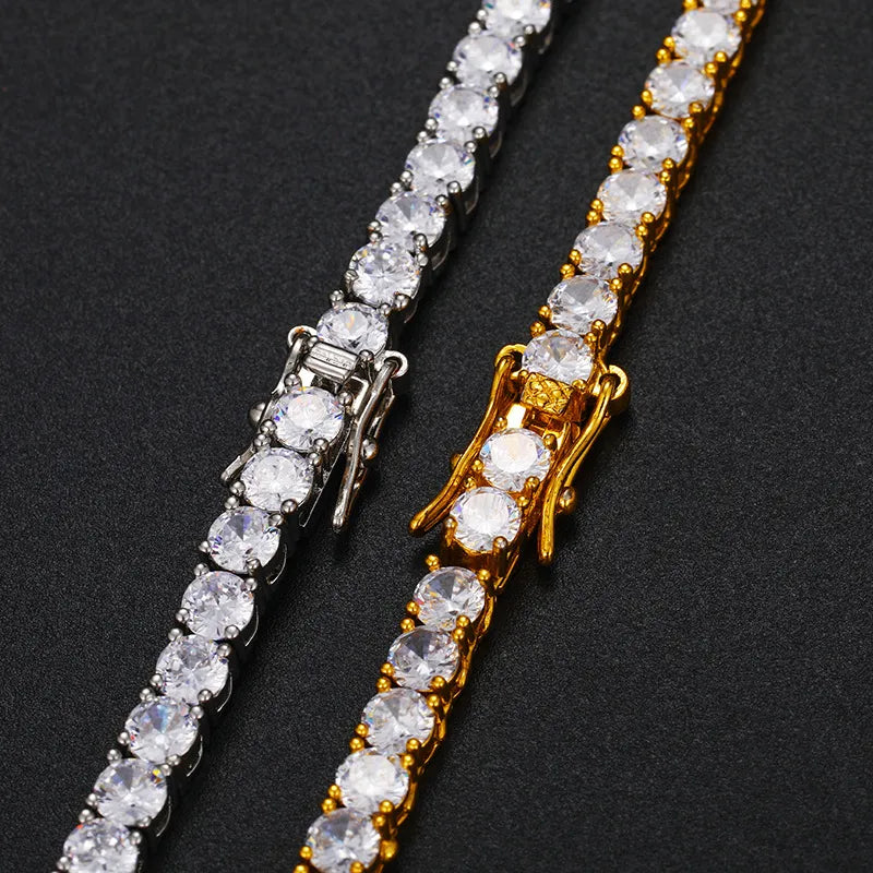 Luxury Moissanite Tennis Chain 8mm 10mm Gold And Silver (24'')【A150】
