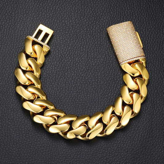 Heavy Cuban Bracelet With Iced Out Clasp【A302】