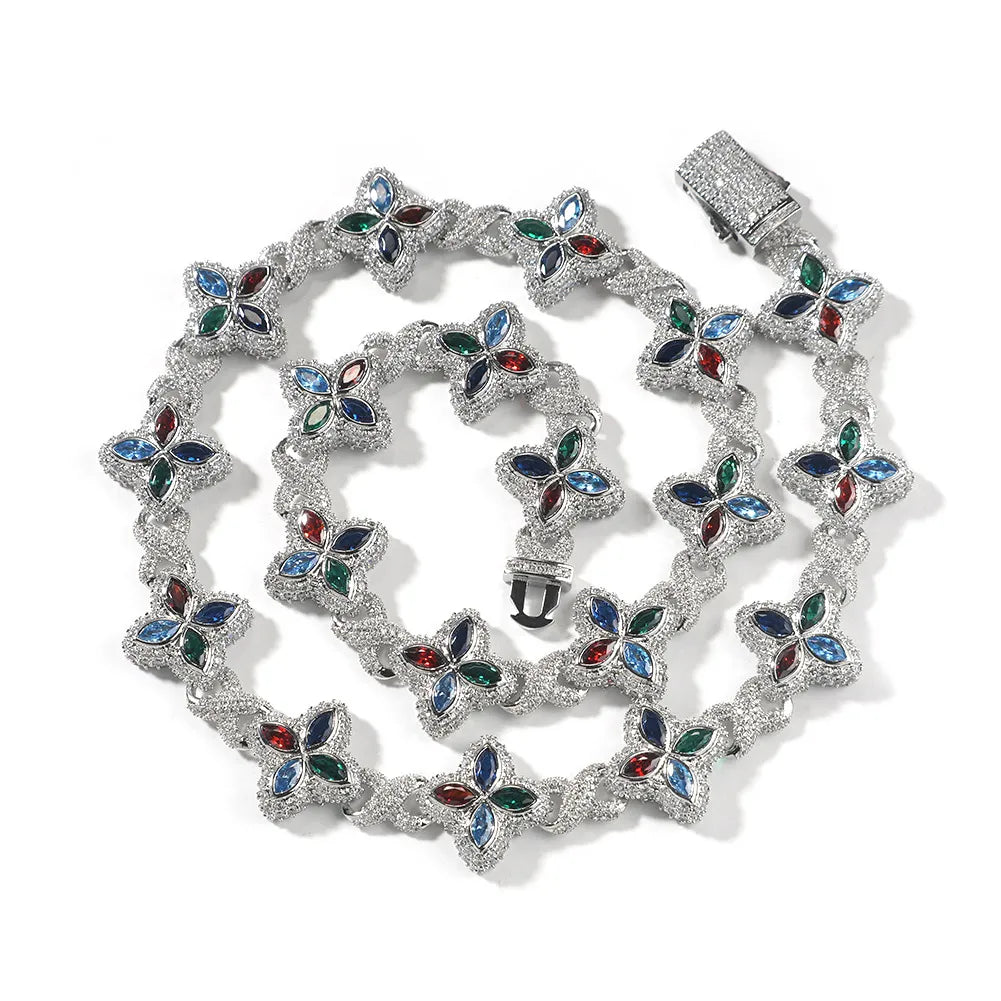 Four Leaf Clover Clarity Saphhire Gemstone Clover Set【R197】
